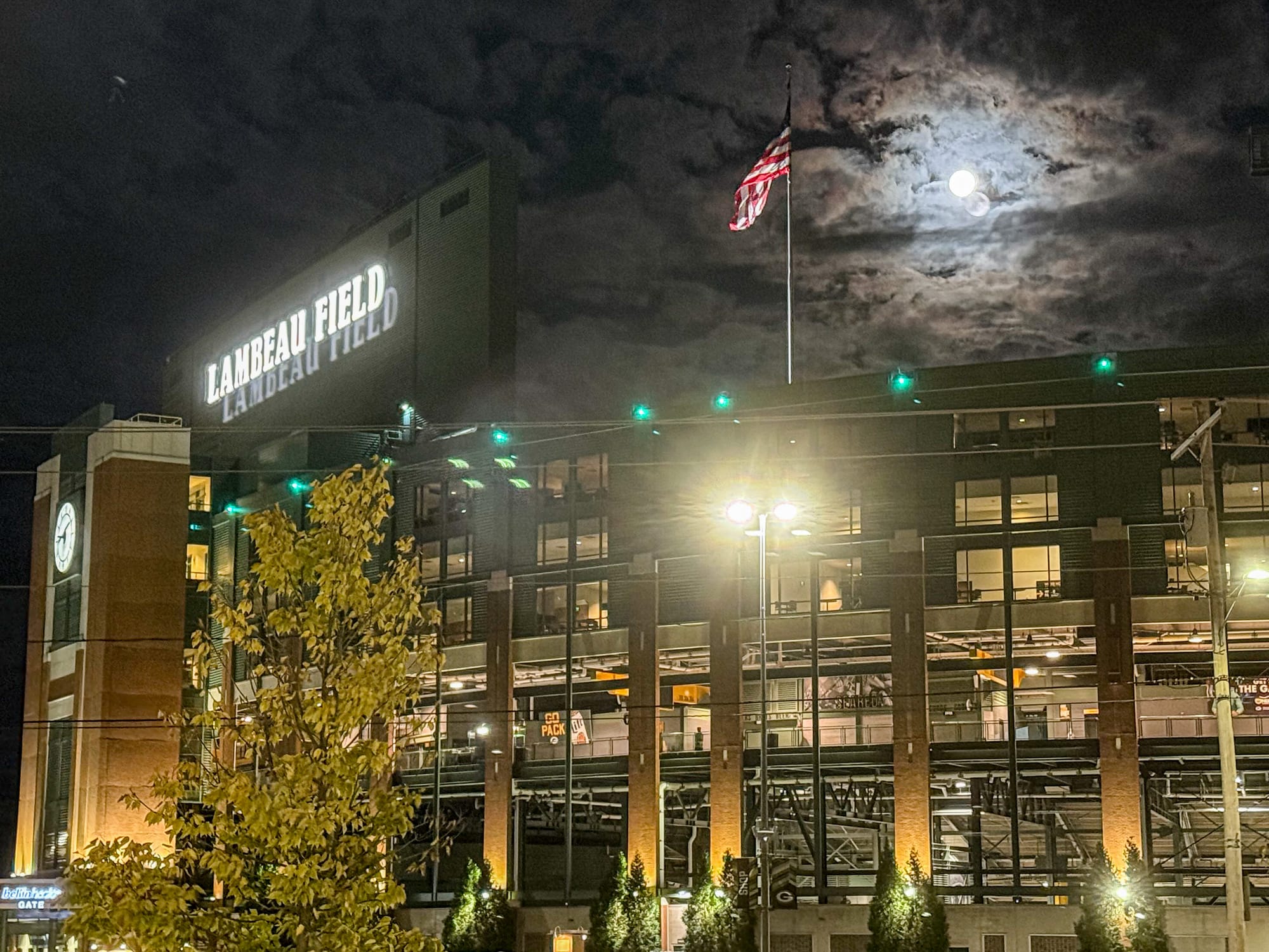 Lambeau Field at night