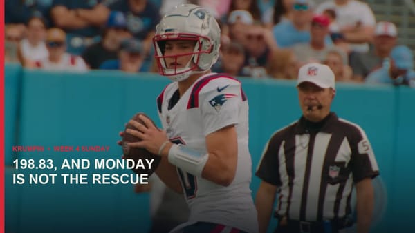 Drake Maye, Patriots number 10, throwing against the Titans in November 2024. Not this week's game.